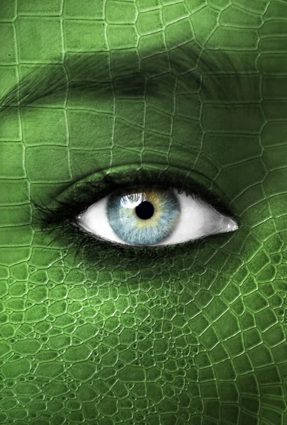 Human with lizzard skin texture - Mutation concept — Stock Photo, Image