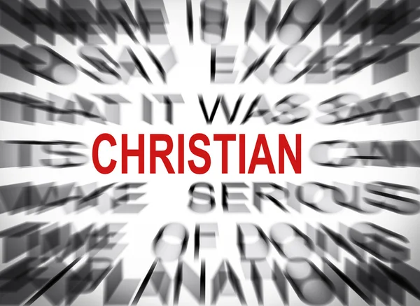 Blured text with focus on CHRISTIAN — Stock Photo, Image