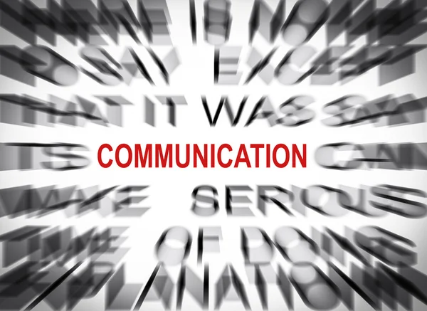Blured text with focus on COMMUNICATION — Stock Photo, Image