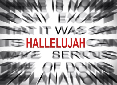 blured tekst met focus op hallelujah