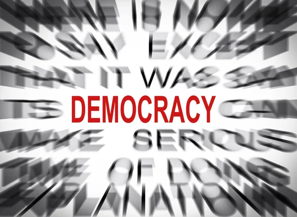 Blured text with focus on DEMOCRACY — Stock Photo, Image