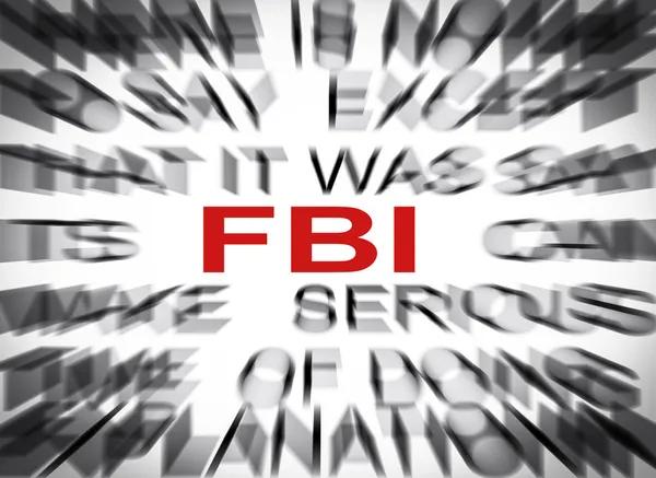 Texte flou avec accent sur le FBI — Photo