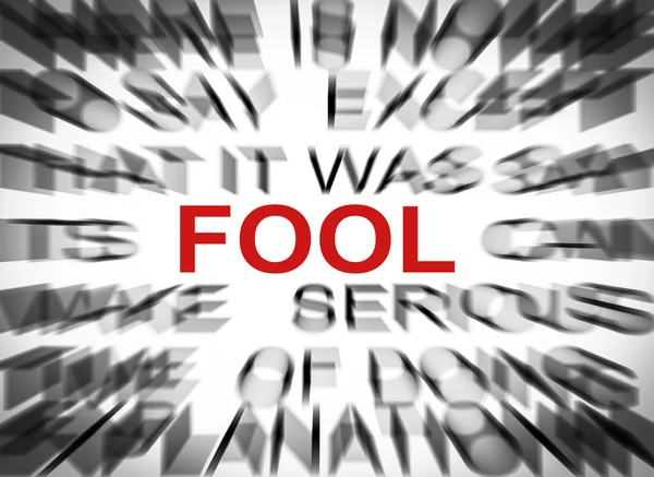 Blured text with focus on FOOL — Stock Photo, Image