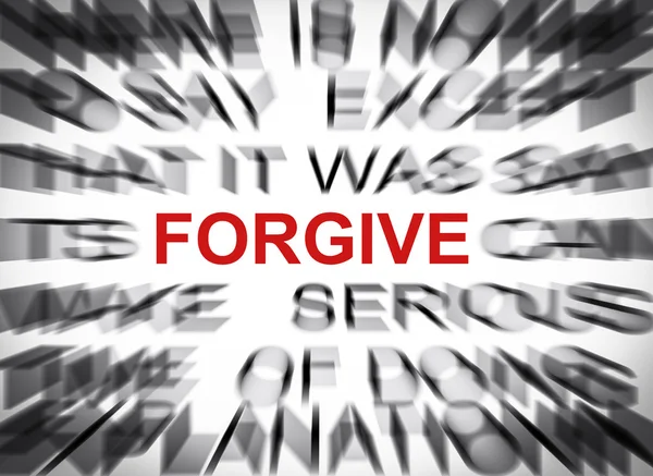 Blured text with focus on FORGIVE — Stock Photo, Image