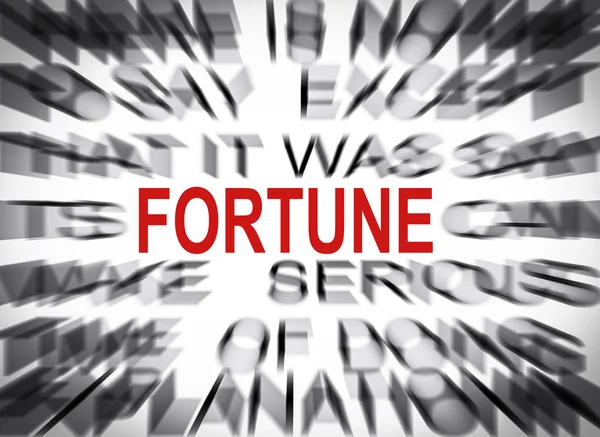 Блакитний текст з фокусом на FORTune — стокове фото