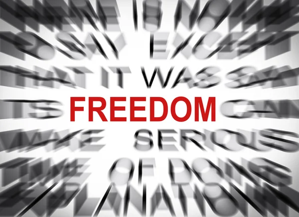 Blured text with focus on FREEDOM — Stock Photo, Image