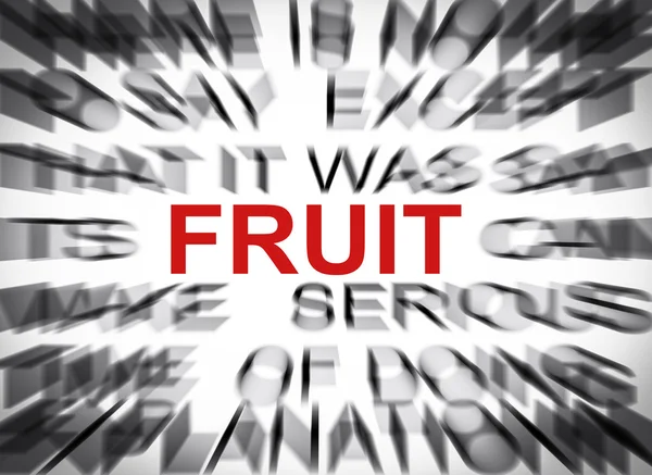 Blured tekst met focus op fruit — Stockfoto