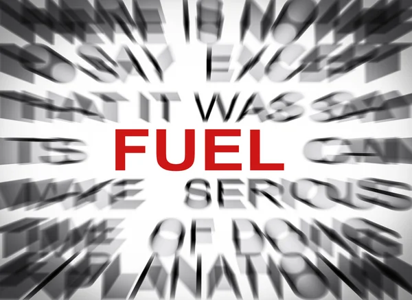 Texto azulado com foco em FUEL — Fotografia de Stock