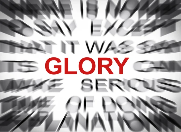Blured text with focus on GLORY — Stock Photo, Image