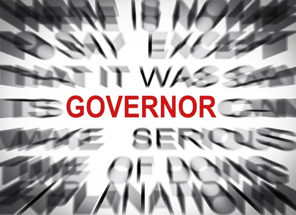 Blauer Text mit Fokus auf Gouverneur — Stockfoto
