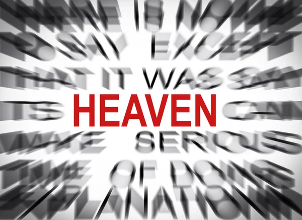 Texto azulado com foco em HEAVEN — Fotografia de Stock