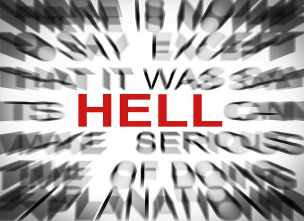 Blured text with focus on HELL — Stock Photo, Image