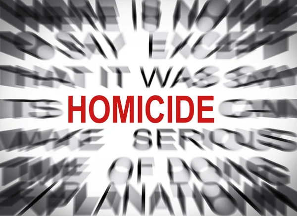 Blured text with focus on HOMICIDE — Stock Photo, Image