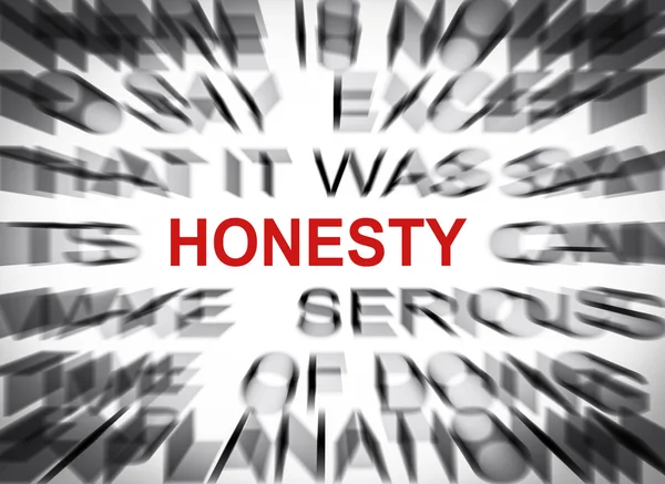 Blured text with focus on HONESTY — Stock Photo, Image