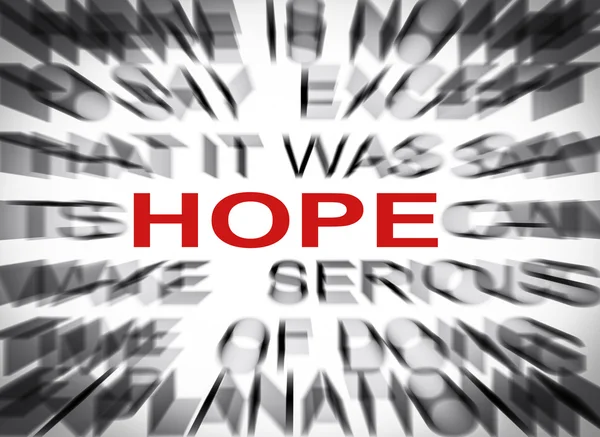 Blured text with focus on HOPE — Stock Photo, Image