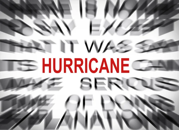 Texte flou mettant l'accent sur HURRICANE — Photo