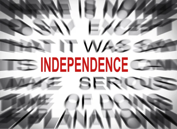Blured tekst z naciskiem na niepodległości — Zdjęcie stockowe