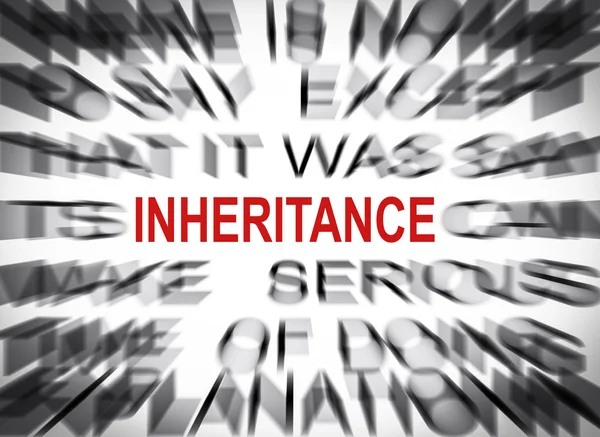 Blured text with focus on INHERITANCE — Stock Photo, Image