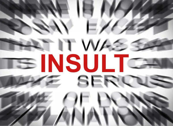 Testo blured con focus su INSULT — Foto Stock