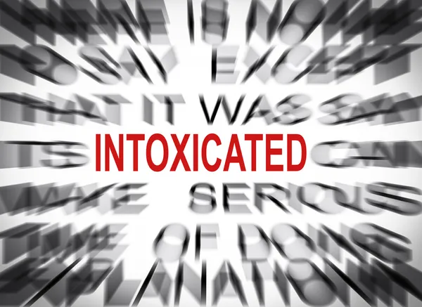 Blured text with focus on INTOXICATED — Stock Photo, Image