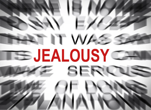 Blured text with focus on JEALOUSY — Stock Photo, Image