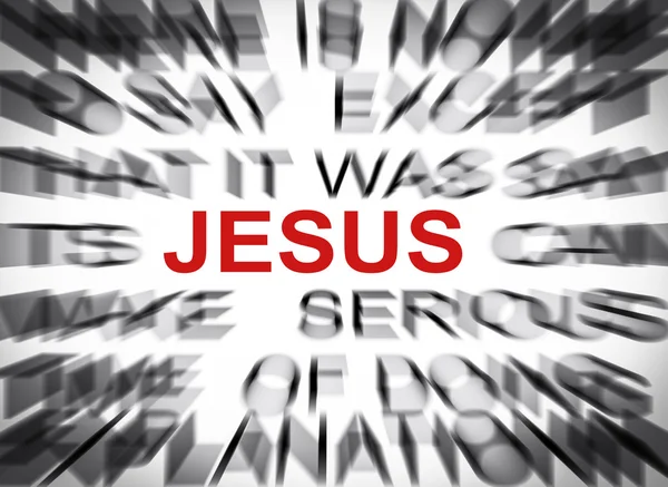 Blured tekst z naciskiem na Jezusa — Zdjęcie stockowe