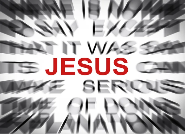 Blured text with focus on JESUS — Stock Photo, Image