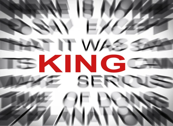 Blured text with focus on KING — Stock Photo, Image