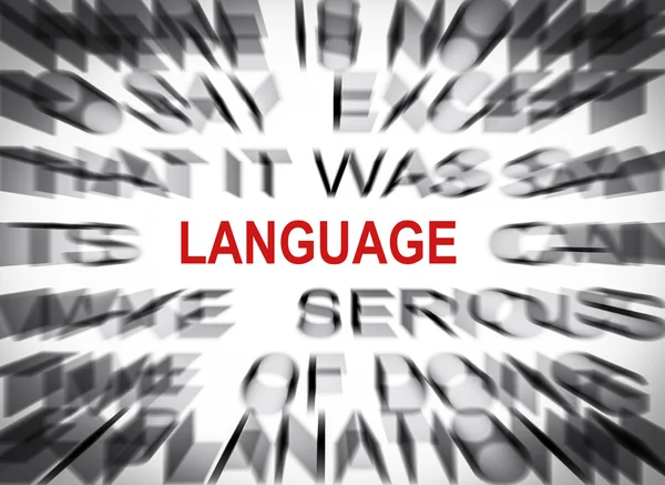 Blured text with focus on LANGUAGE — Stock Photo, Image