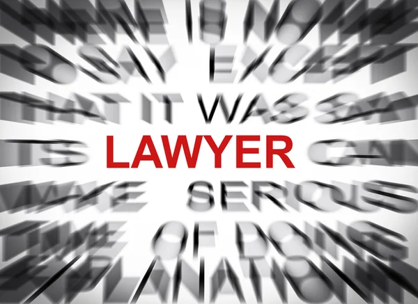 Blured text with focus on LAWYER — Stock Photo, Image