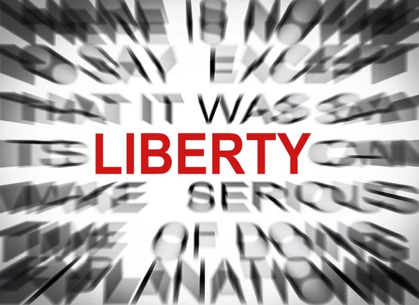 Blured tekst met focus op liberty — Stockfoto