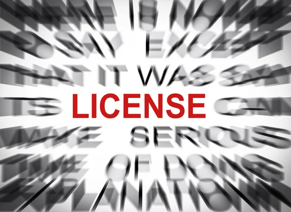 Blured text with focus on LICENSE — Stock Photo, Image