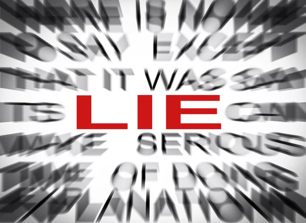 Blured text with focus on LIE — Stock Photo, Image