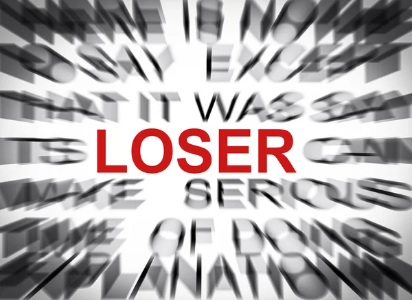 Blured text with focus on LOSER — Stock Photo, Image