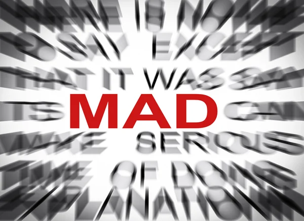 Blured text with focus on MAD — Stock Photo, Image