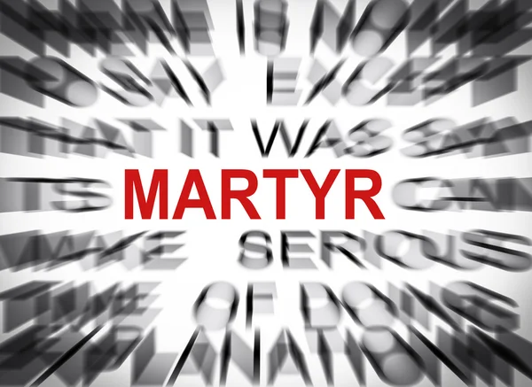 Texte flou mettant l'accent sur MARTYR — Photo