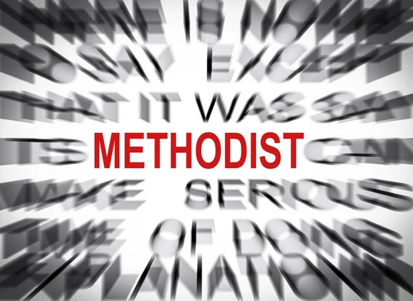 A hangsúly a metodista blured szöveg — Stock Fotó