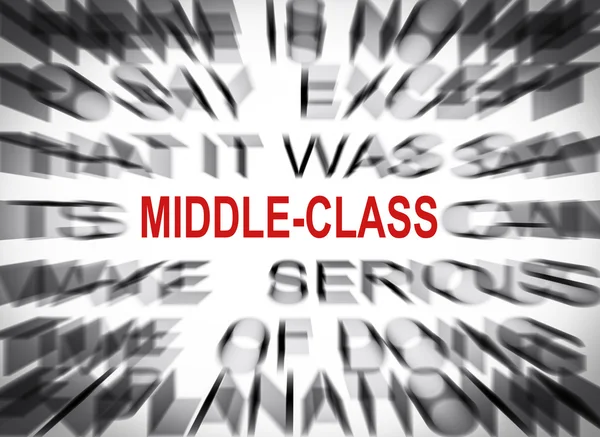Blured text with focus on MIDDLE-CLASS — Stock Photo, Image