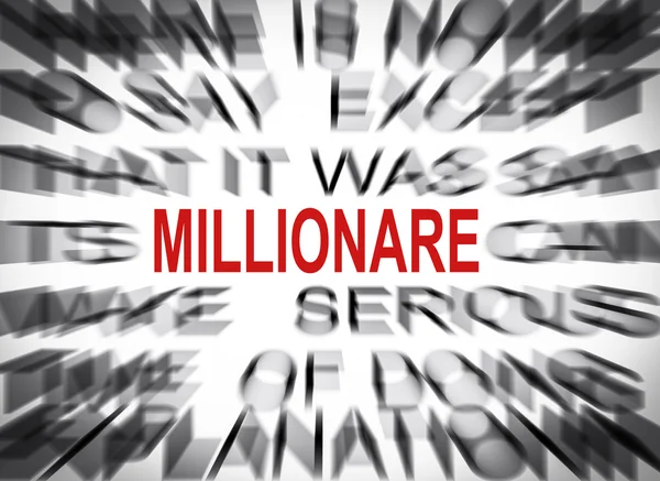 Blured text s důrazem na millionare — Stock fotografie
