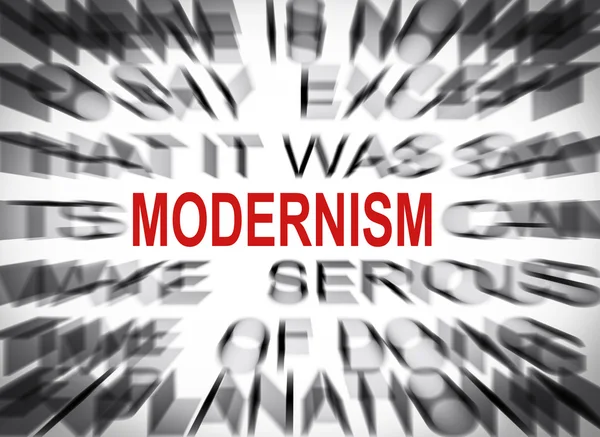 Blured text s důrazem na modernismus — Stock fotografie