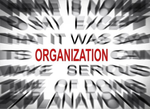 Blured text with focus on ORGANIZATION — Stock Photo, Image