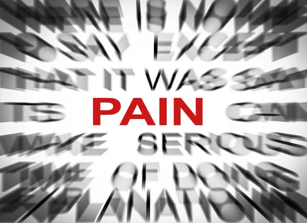 Blured text with focus on PAIN — Stock Photo, Image