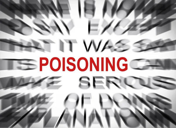 Blured text with focus on POISONING — Stock Photo, Image