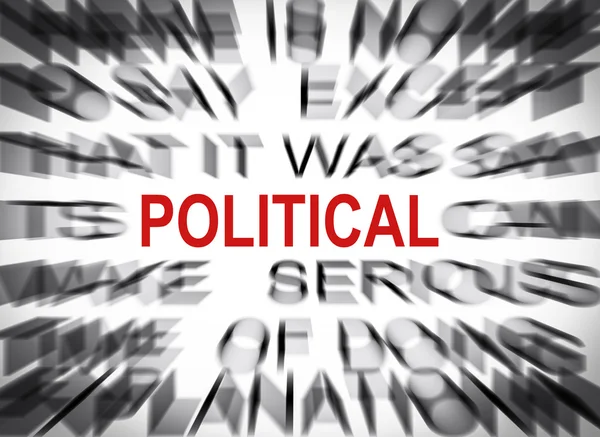 Blured text with focus on POLITICAL — Stock Photo, Image