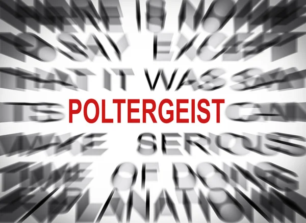 Blured text with focus on POLTERGEIST — Stock Photo, Image