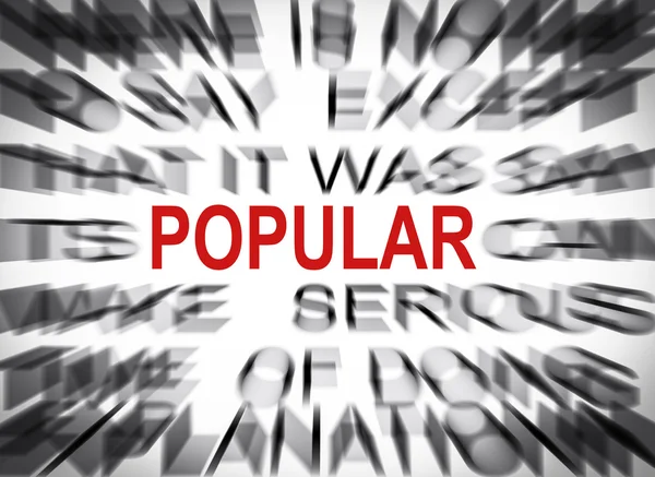 Blured text med fokus på populära — Stockfoto