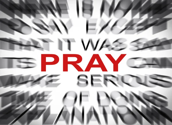 Blured tekst z naciskiem na modlitwę — Zdjęcie stockowe