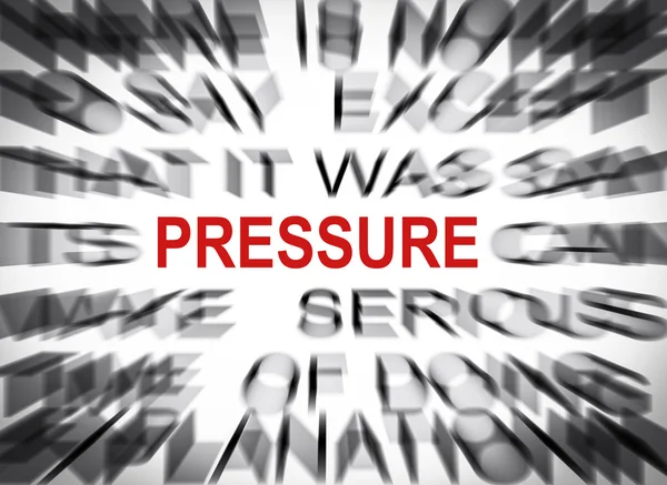 Blured text with focus on PRESSURE — Stock Photo, Image