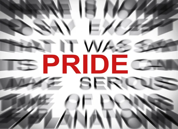 Blured text with focus on PRIDE — Stock Photo, Image