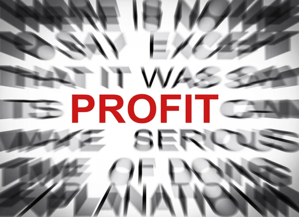 A hangsúly a profit blured szöveg — Stock Fotó